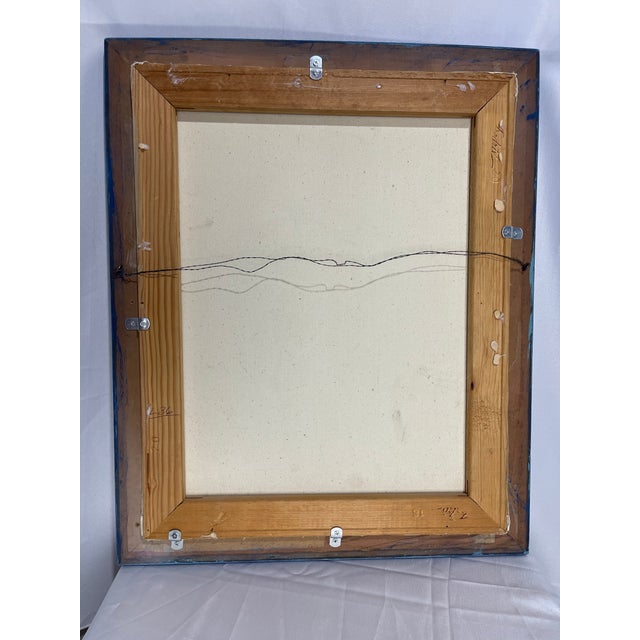 Vintage Naïve Figurative Painting of Woman With Umbrella For Sale In Cincinnati - Image 6 of 11