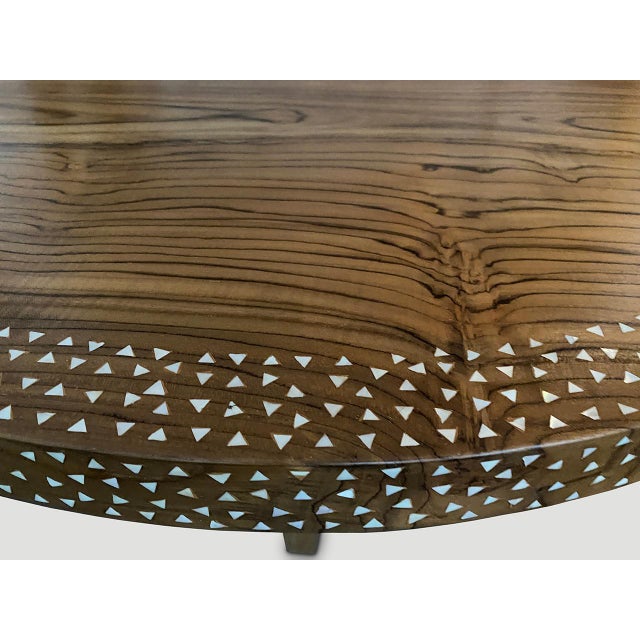 Andrianna Shamaris Round Shell Inlaid Dining Table or Entrance Table For Sale - Image 10 of 18