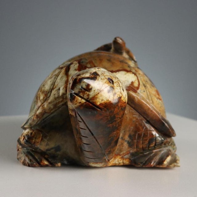 Brown Hard Stone Turtle Sculpture For Sale - Image 8 of 11