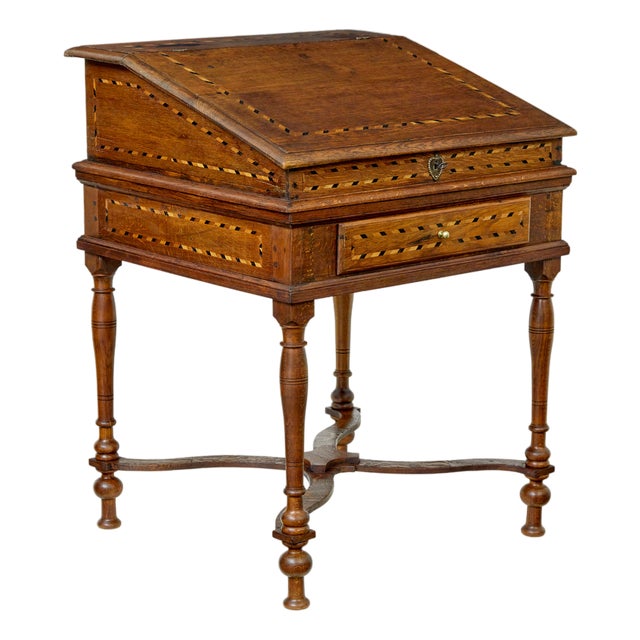 19th Century Dutch Inlaid Oak Writing Slope, 1800 For Sale