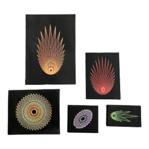 1970’s Gallery Wall Collection 5 Original Edward Young Abstract String Art Wall Art-Set of 5