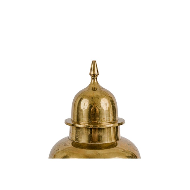 Mid-Century Modern 14" Brass Ginger Jar Mid-Century Modern Hollywood Regency For Sale - Image 3 of 5