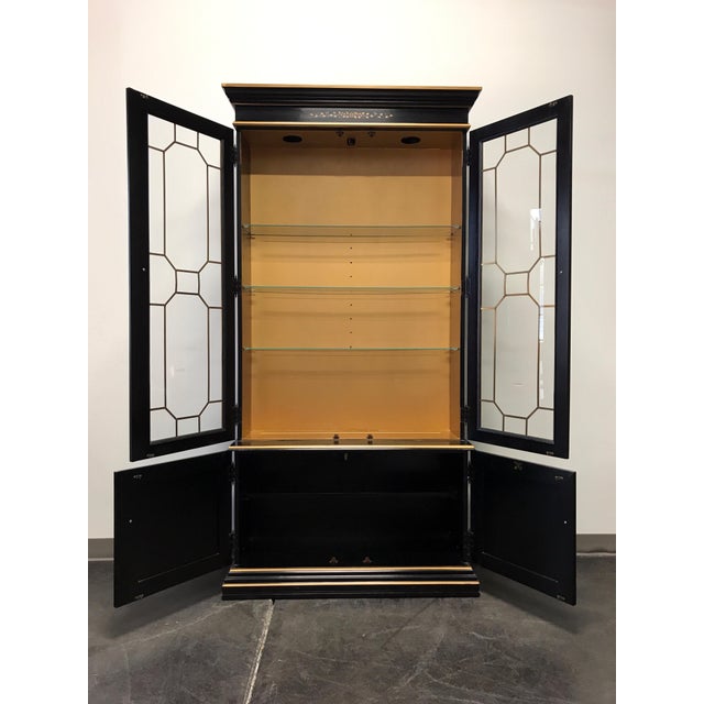 HABERSHAM Asian Chinoiserie Black Lacquer Curio China Display