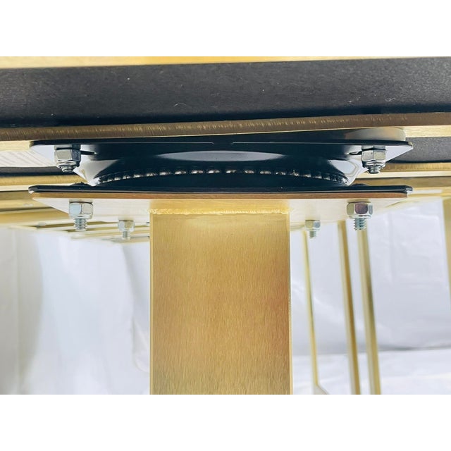 Set of 3 Lisa Taylor “Lobby” Brass Swivel Counter Stools, Usa For Sale - Image 11 of 18