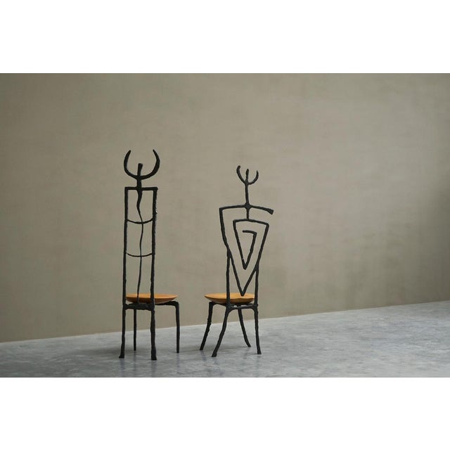 Vintage Accent Chairs in Iron and Beech by Philippe Starck, 1980s, Set of 2 For Sale - Image 17 of 18