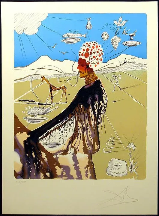 Dali、 LHARMONIE、希少画集画、新品額装付 Salvador Dali 