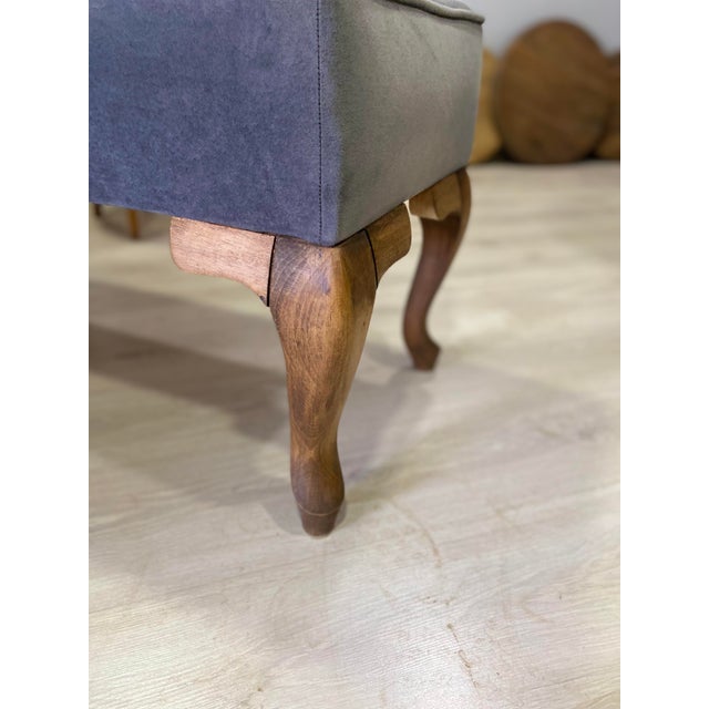 Wood Beech Wood Ottoman/Bench For Sale - Image 7 of 8