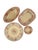 A beautifully collection of four handcrafted ceramic serving dishes from Bat Trang, Vietnam, featuring an intricate floral...