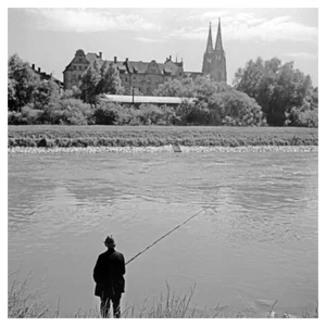 Fisherman on Shore of a River, Germany, 1930, Photograph