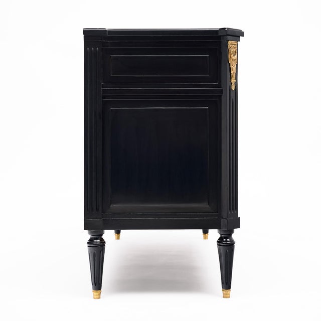 Black Louis XVI Style Ebonized Mahogany Commode For Sale - Image 8 of 9