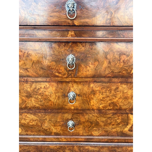 19th Century French Louis Philippe Commode from nice France. Made of burl walnut, with a veined gray Saint Anne marble top...