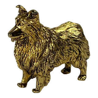 Vintage Brass Sheltie/Collie Dog Figure For Sale