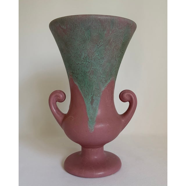 Art Deco Vintage Camark Pottery Double-Handled Vase For Sale - Image 3 of 11