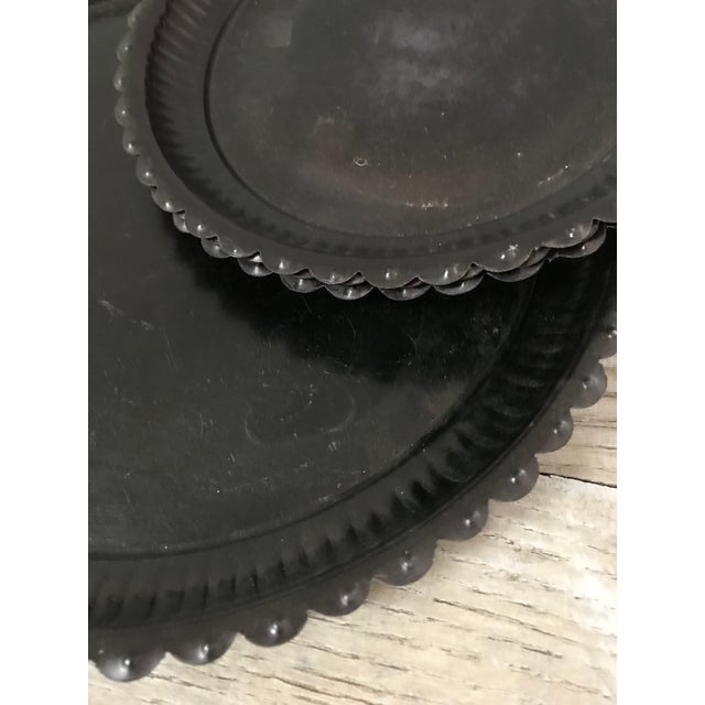 Mid 20th Century Vintage Scalloped Metal Trays - Set of 4 For Sale - Image 5 of 6