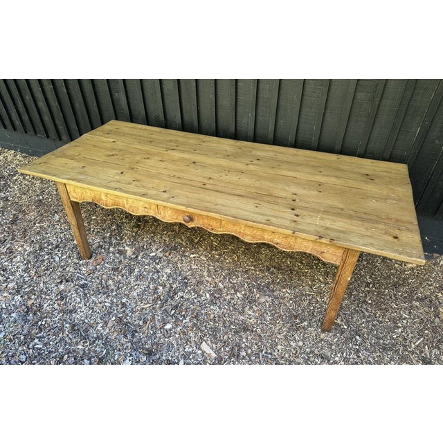 Large Farmhouse Dining Table in Pine, 1955 For Sale - Image 3 of 11