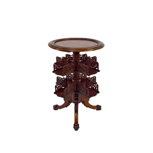 Japanese Bookcase Pedestal Table attributed to Gabriel Viardot, France, 1880s For Sale