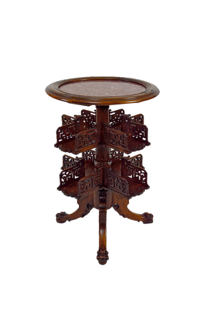 Japanese Bookcase Pedestal Table attributed to Gabriel Viardot, France, 1880s