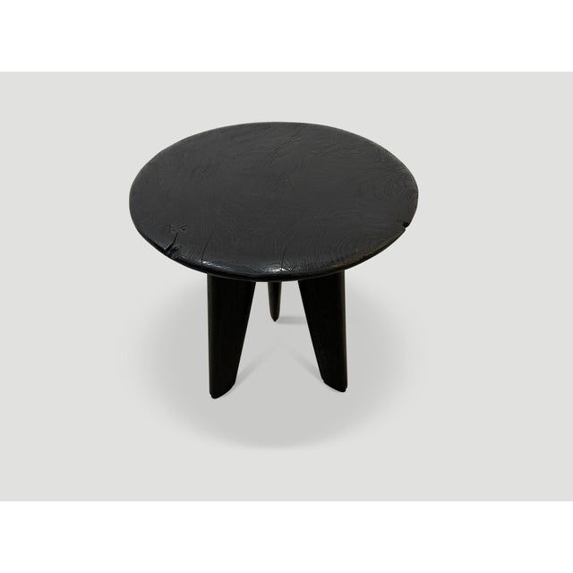 Mid-Century Modern Andrianna Shamaris Mid Century Couture Espresso Stained Teak Wood Side Table For Sale - Image 3 of 18