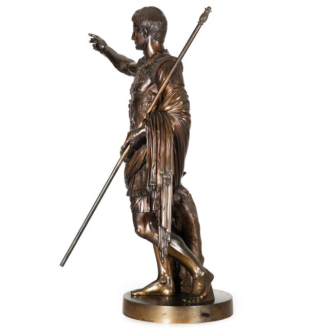 Italian Grand Tour Bronze Sculpture “Augustus Prima Porta” by Boschetti Ca. 1870 For Sale - Image 4 of 17