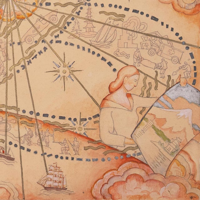 1930s 'Study for a Mural' by Daniel Putnam Brinley, 1932, Maquette, Allegory, Chicago, Alfred Stieglitz, Armory Show, National Academy of Design For Sale - Image 5 of 11
