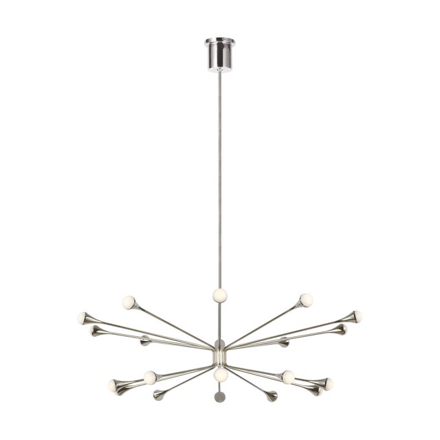 Mid-Century Modern Visual Comfort Modern Lody 20-Light Chandelier LED Polished Nickel For Sale - Image 3 of 3