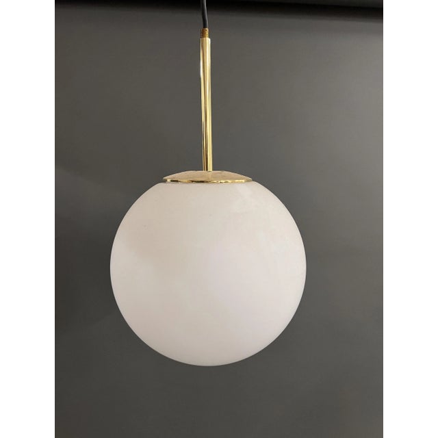 Vintage Opaline Glass Pendant Light For Sale - Image 4 of 4