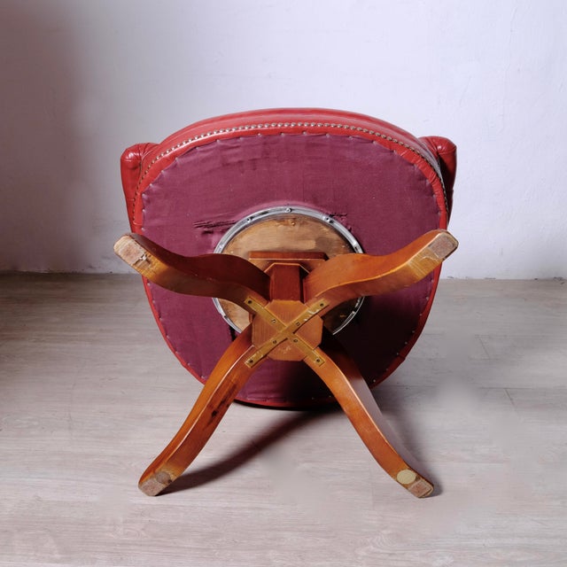 Vintage Chesterfield-Style Swivel Office Chair, 1960s For Sale - Image 16 of 18