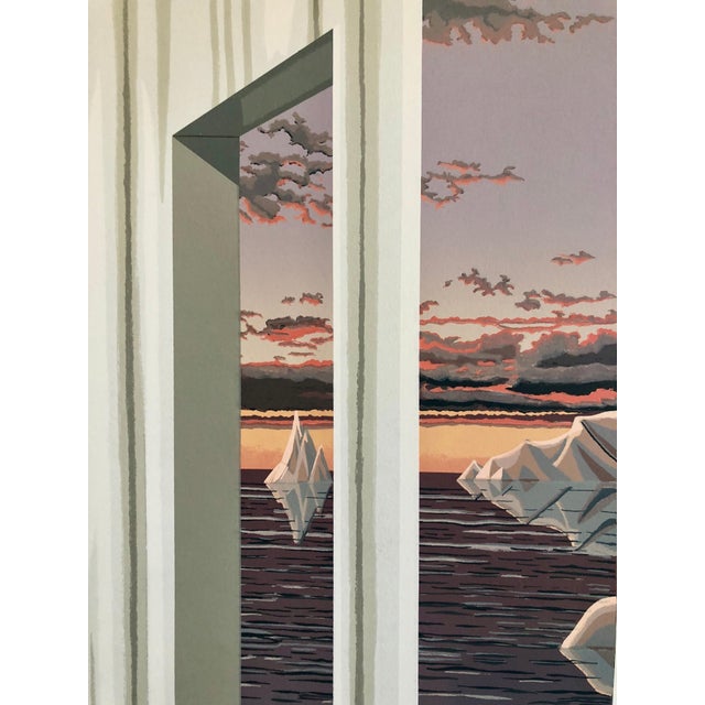 Frederick Phillips Large Surrealist Photo Realist Silkscreen Lithograph Print Swan Dreams c.1990 For Sale - Image 4 of 6