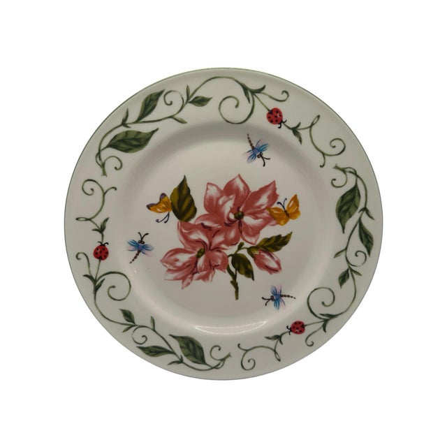 Vintage Botanical Garden Dinner Plates - A Pair For Sale - Image 9 of 12
