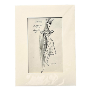 Vintage Boho 70s Original Louis Feraud Sketch