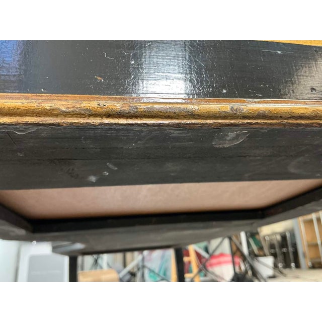 Black 1940s Mid-Century Chinoiserie Black Lacquer Hand-Painted Floral Sideboard / Buffet Cabinet For Sale - Image 8 of 17