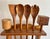 Hand-crafted utensil set on stand with 9 pieces, including a cutting board, rolling pin, and a meat mallet. Beautifully...