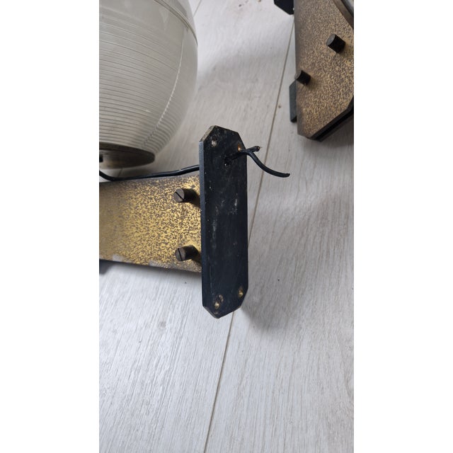 Feltre Wall Lamps in Brass and Glass from Greco, 1960s, Set of 2 For Sale - Image 9 of 11