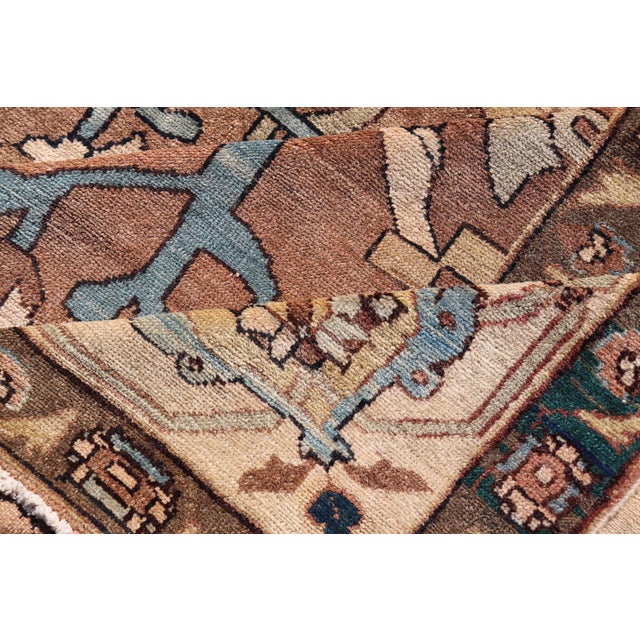 Antique Persian Serapi Rug With Grand Medallion and Expansive Botanical Design For Sale - Image 13 of 16