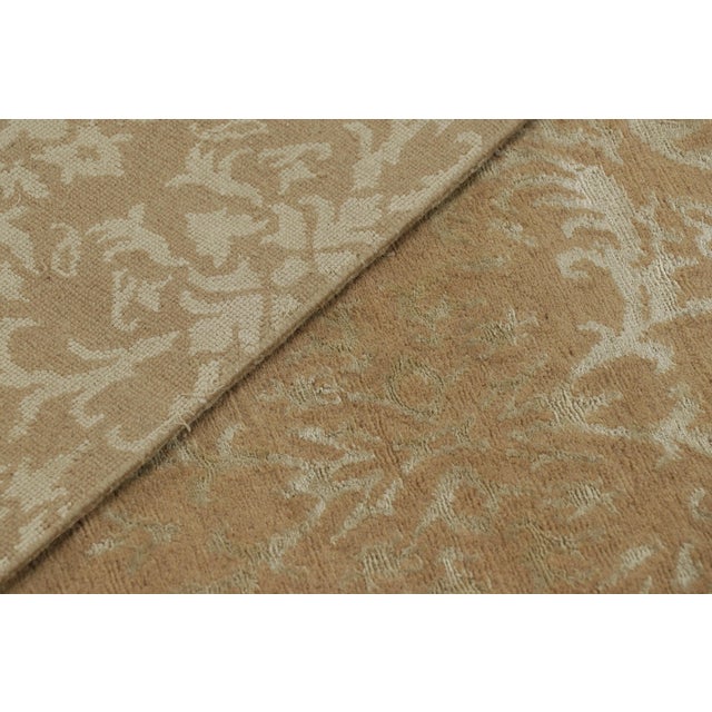 Rug & Kilim’s European Style Rug in Golden-Brown With Arabesque Patterns in Green For Sale - Image 9 of 9