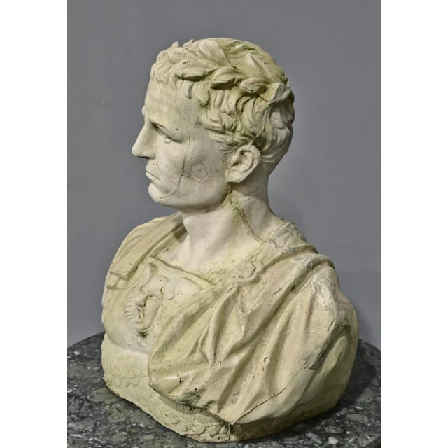 A very good stone bust of a gladiator, hollow inside and in overall very good condition. 24" high 25" wiide 15" depth