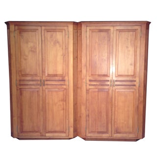 Custom Armoire Closet Cabinets - A Pair For Sale