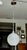 Single handblown Italian Murano globe or melon shape clear textured glass pendant ceiling light. Glass has eye catching...