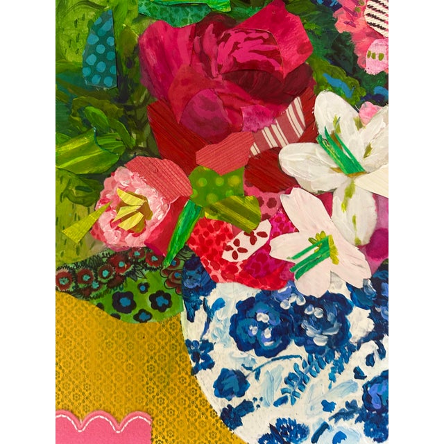 Chinoiserie Carolyn Shultz | Original Abstract Floral Still Life |Ginger Jar | Chinoiserie| Charmed For Sale - Image 3 of 4