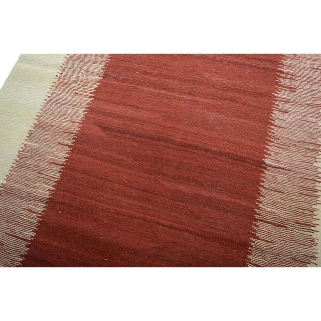 Handwoven Designer Kilim Fars Rug For Sale - Image 4 of 9