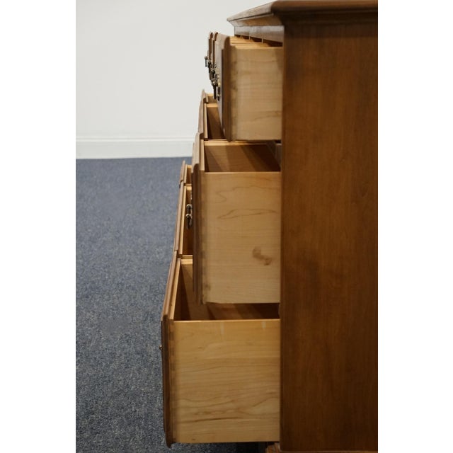 Brown Sprague & Carleton Solid Hard Rock Maple Colonial Early American 59" Triple Dresser 552-8 For Sale - Image 8 of 12