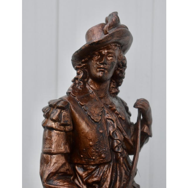Antique Victorian Spelter Statue Don Cesar Cavalier Musketeer For Sale - Image 13 of 18
