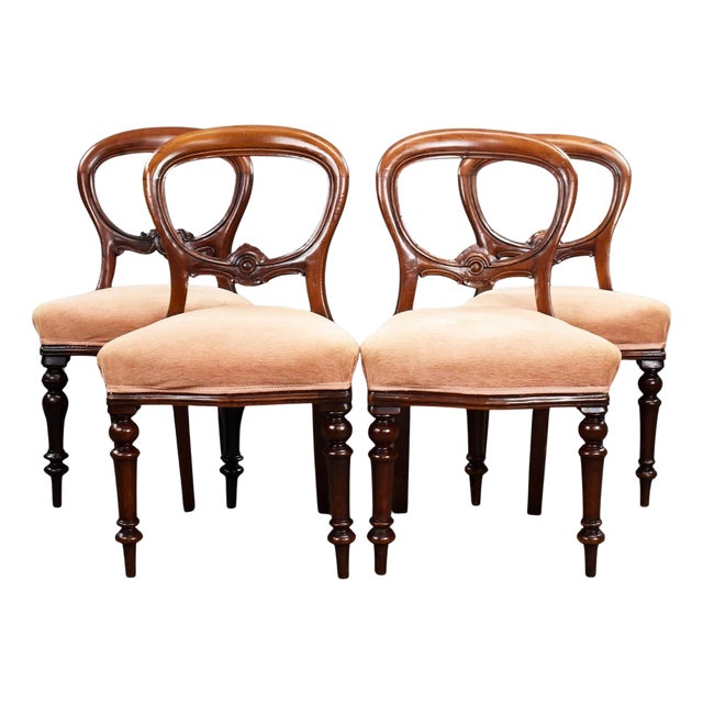 Victorian Mahogany Dining Chairs, 1860s, Set of 4 For Sale