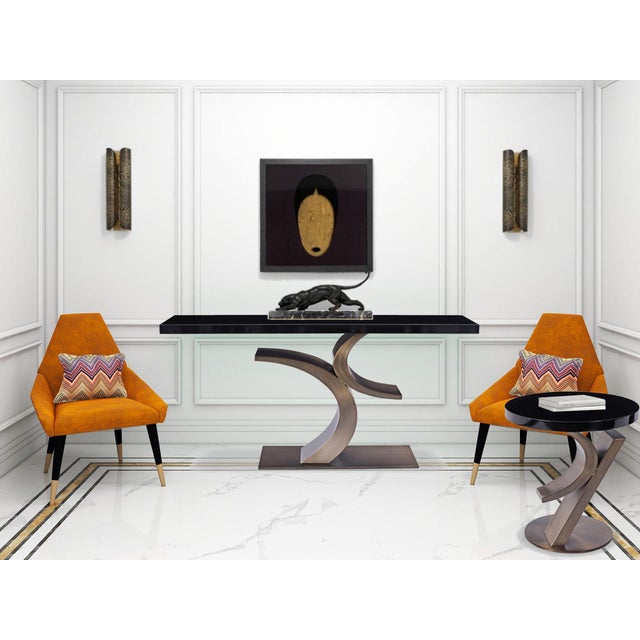 Modern Greg Sheres Style Bronze and Lacquer End Table For Sale - Image 4 of 4