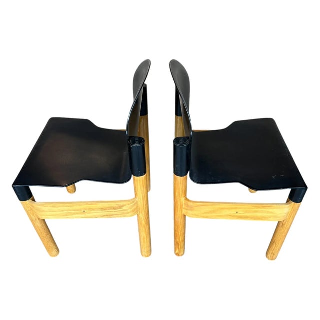 Set of 4 Sculptural Thonet Flex Chairs by Gerd Lange in Birch & Black For Sale - Image 9 of 12