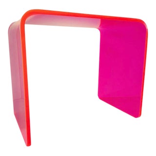 “The Side Piece” Side Table in Neon Pink For Sale
