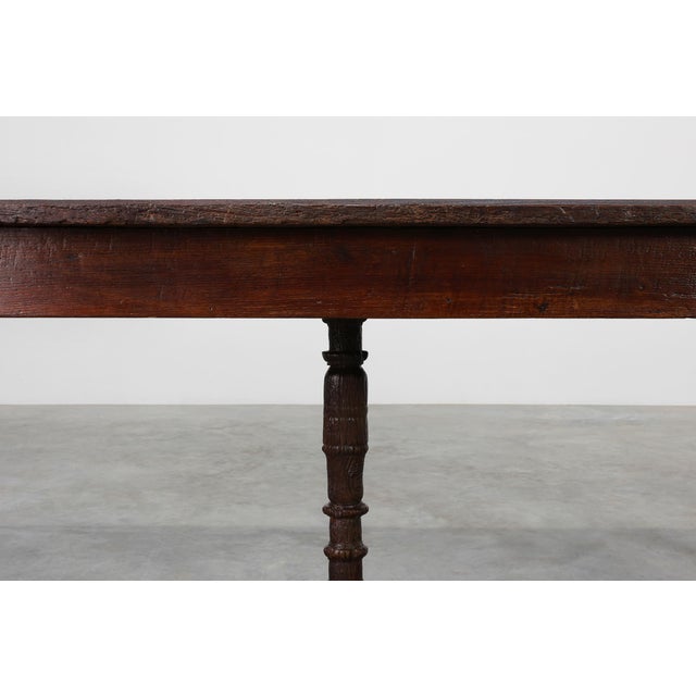 Rustic 17th Century Flemish Oak Monastery Table, Belgium For Sale - Image 3 of 13