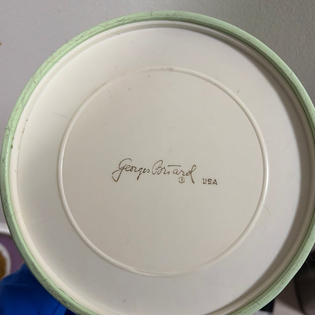 Georges Briard Vintage Mid-Century Modern George’s Briard Mint Green Vinyl Ice Bucket For Sale - Image 4 of 6