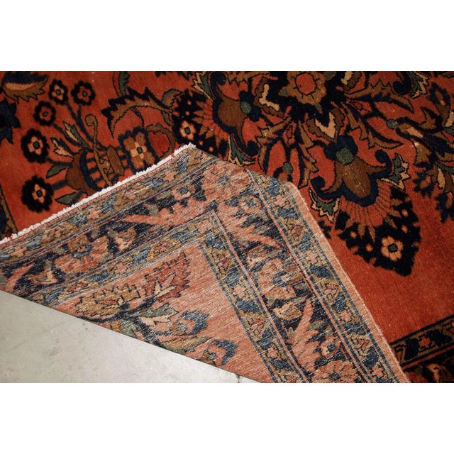 Textile 1920s Handmade Antique Persian Lilihan Rug For Sale - Image 7 of 8
