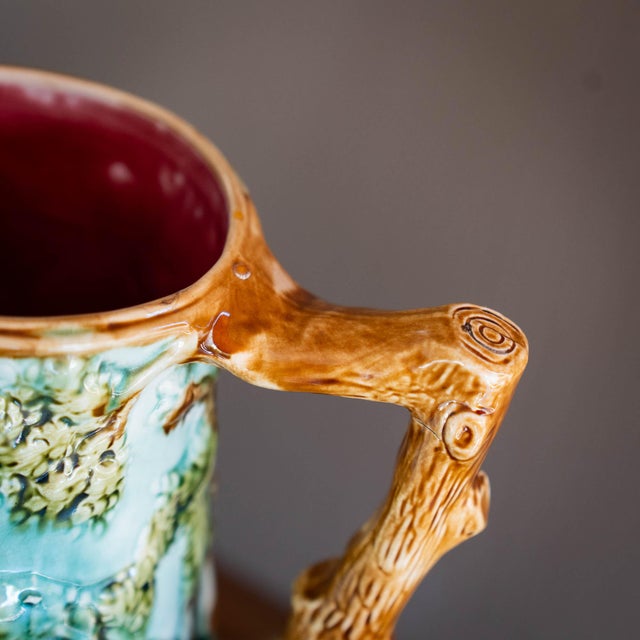 Antique Majolica Jug by Mouzin Leach & Cie, Nimy-Les-Mons, 1890s For Sale - Image 4 of 16